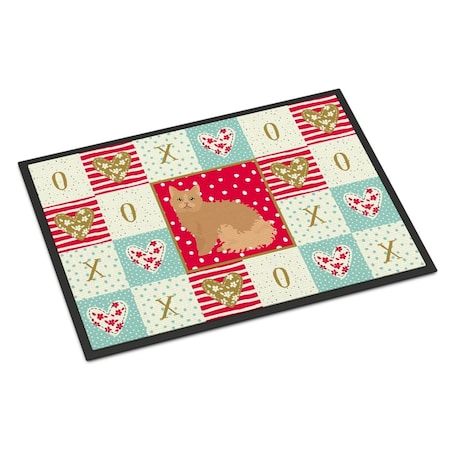 Carolines Treasures 24 x 36 in. Selkirk Rex Cat Love Indoor or Outdoor Mat CK5784JMAT